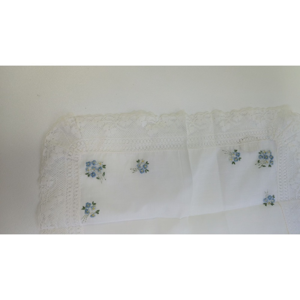 Vtg Embroidered Floral Cotton Hankie Handkerchief Switzerland RN15627 White Lace - Picture 5 of 13